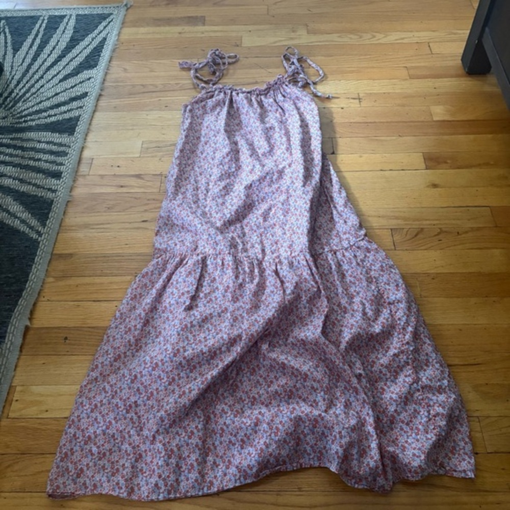 Nation LTD Dusty Pink Floral Cotton Midi Dress Size XS
